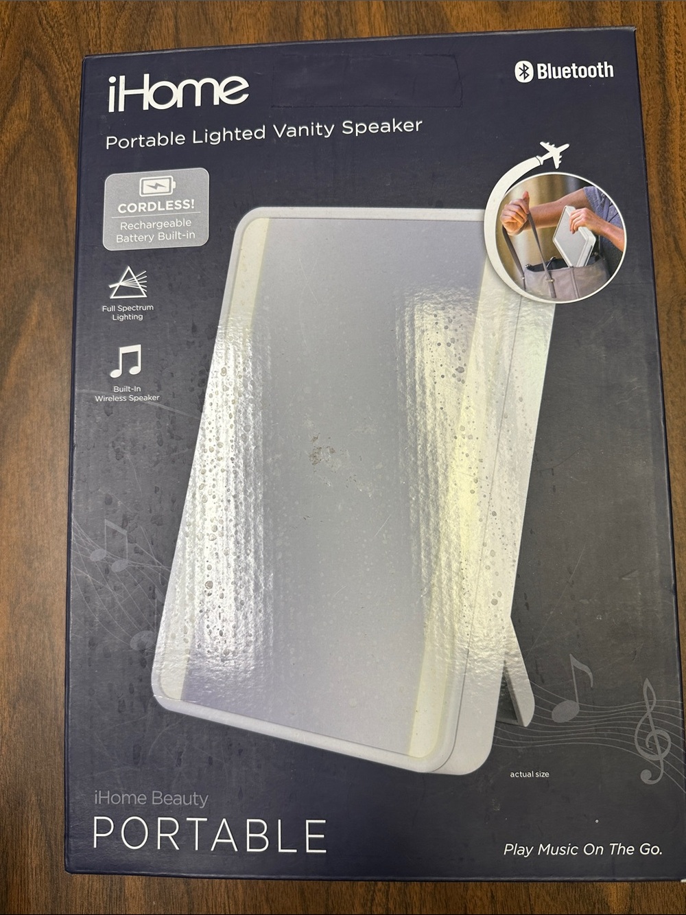 iHome Portable Lighted Vanity Speaker - White and Black